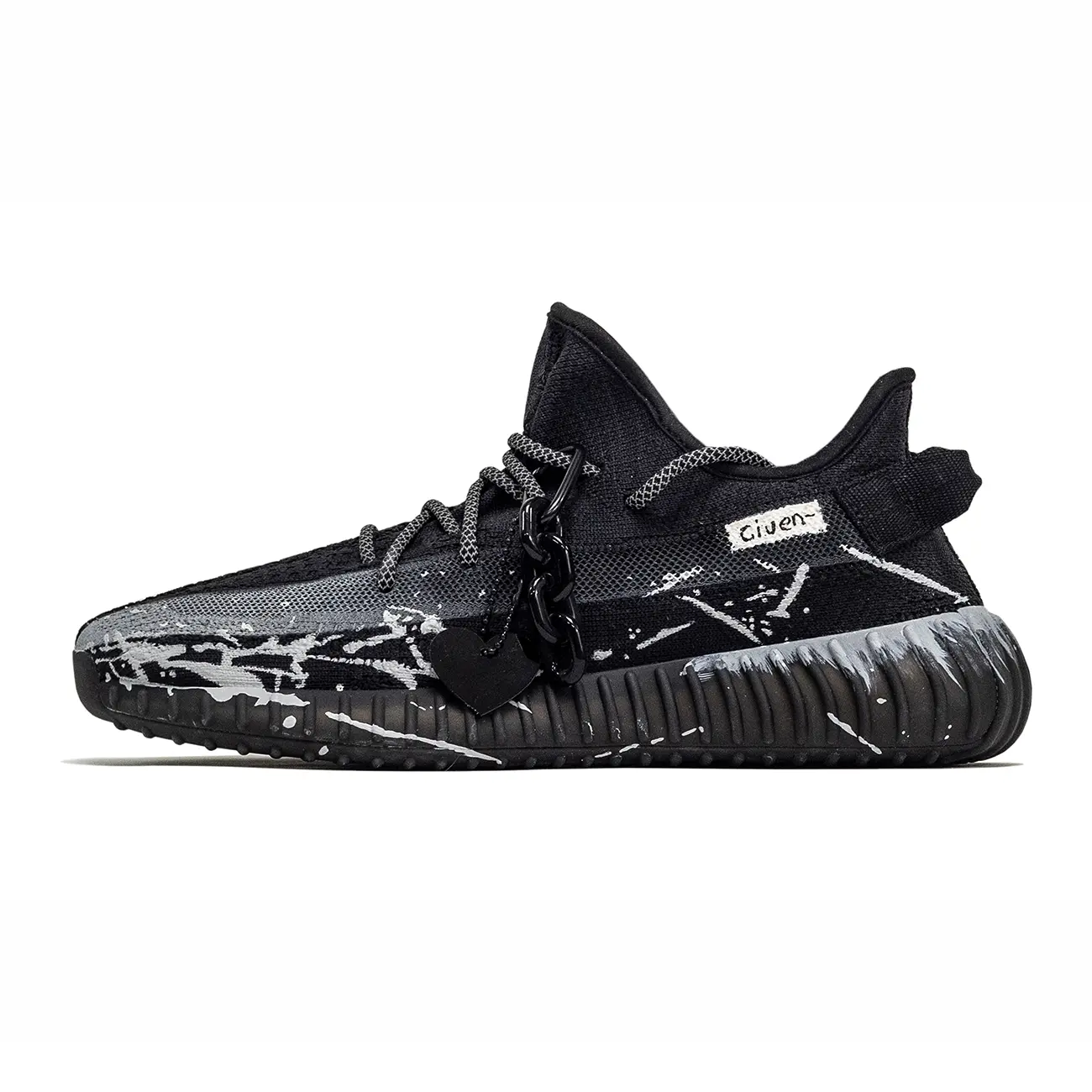 Низкие повседневные кроссовки Yeezy Boost 350 V2 Dream Core Cushioning унисекс, черно-серые Adidas Originals, Black Gray