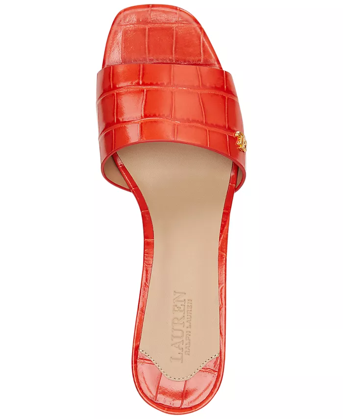 Женские сандалии Fay Slip-On Slide Dress Lauren Ralph Lauren, оранжевый — фото 4
