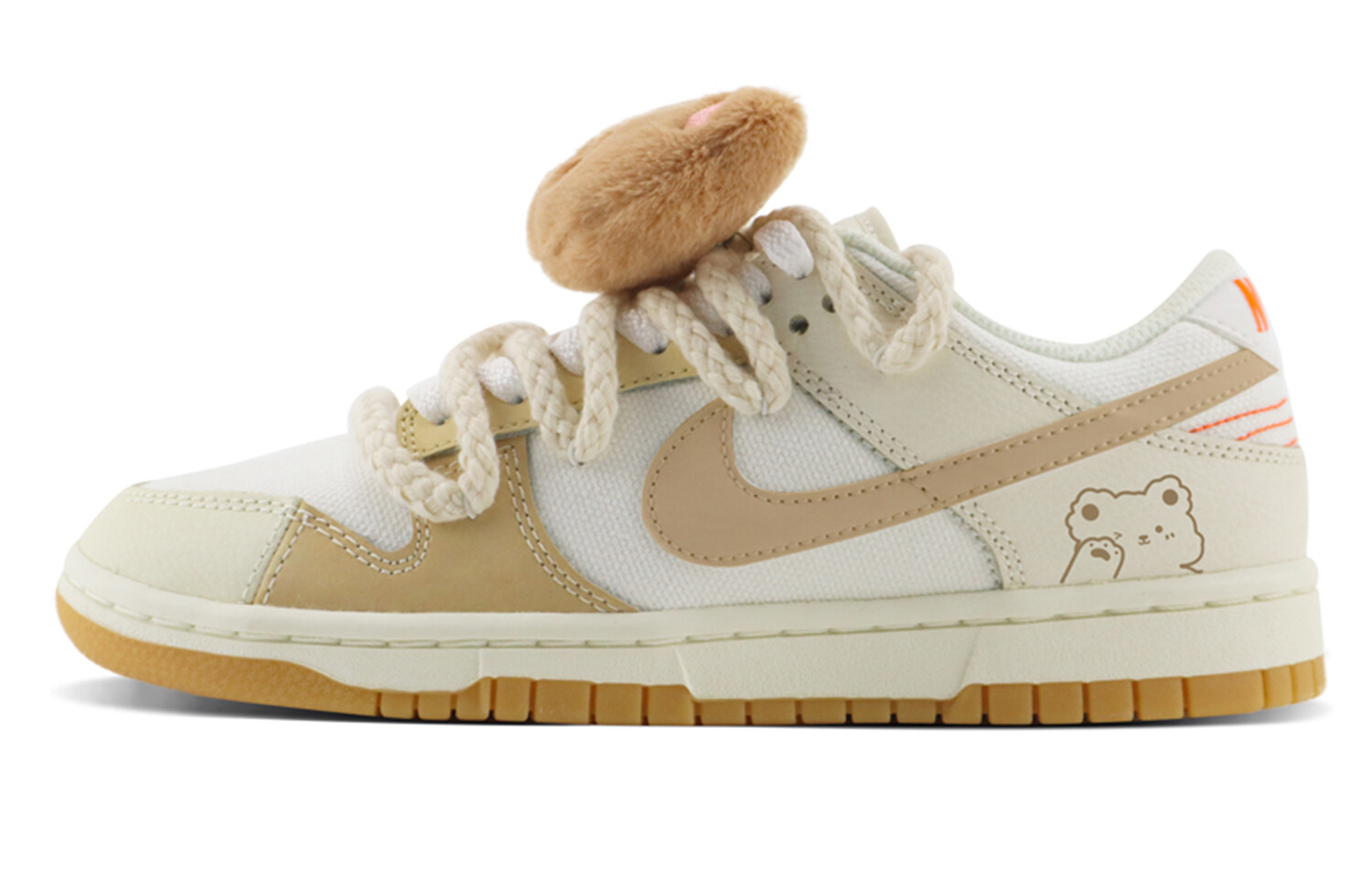 

Кроссовки Nike Dunk Skateboarding Shoes Unisex Low-top Beige/White/Brown, коричневый