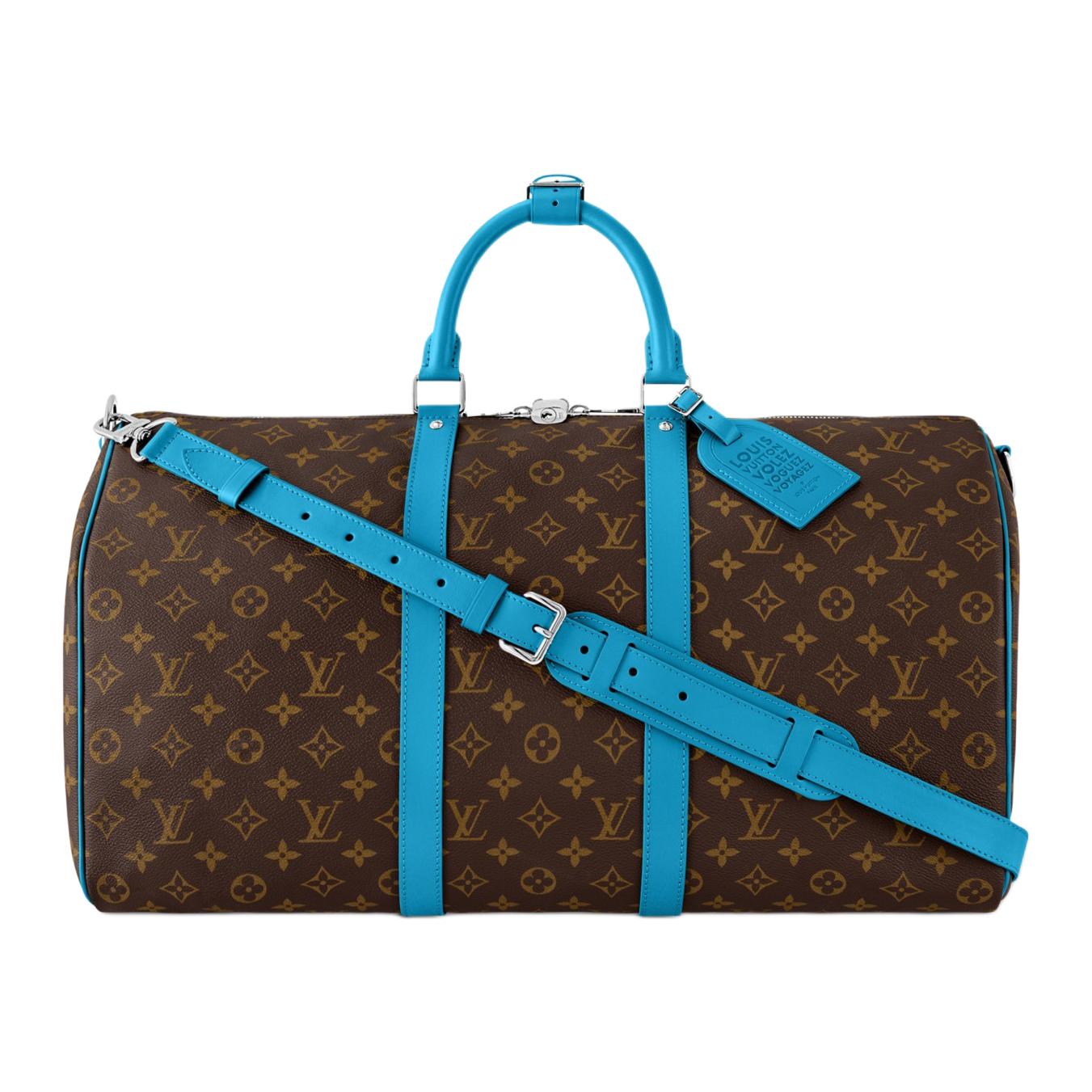

LOUIS VUITTON Дорожная сумка Bandoulière коричневого и небесно-голубого цветов
