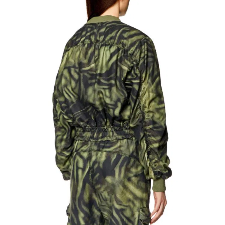 Куртка-бомбер укороченная G-Khlow с абстрактным принтом DIESEL, Black Green — фото 4
