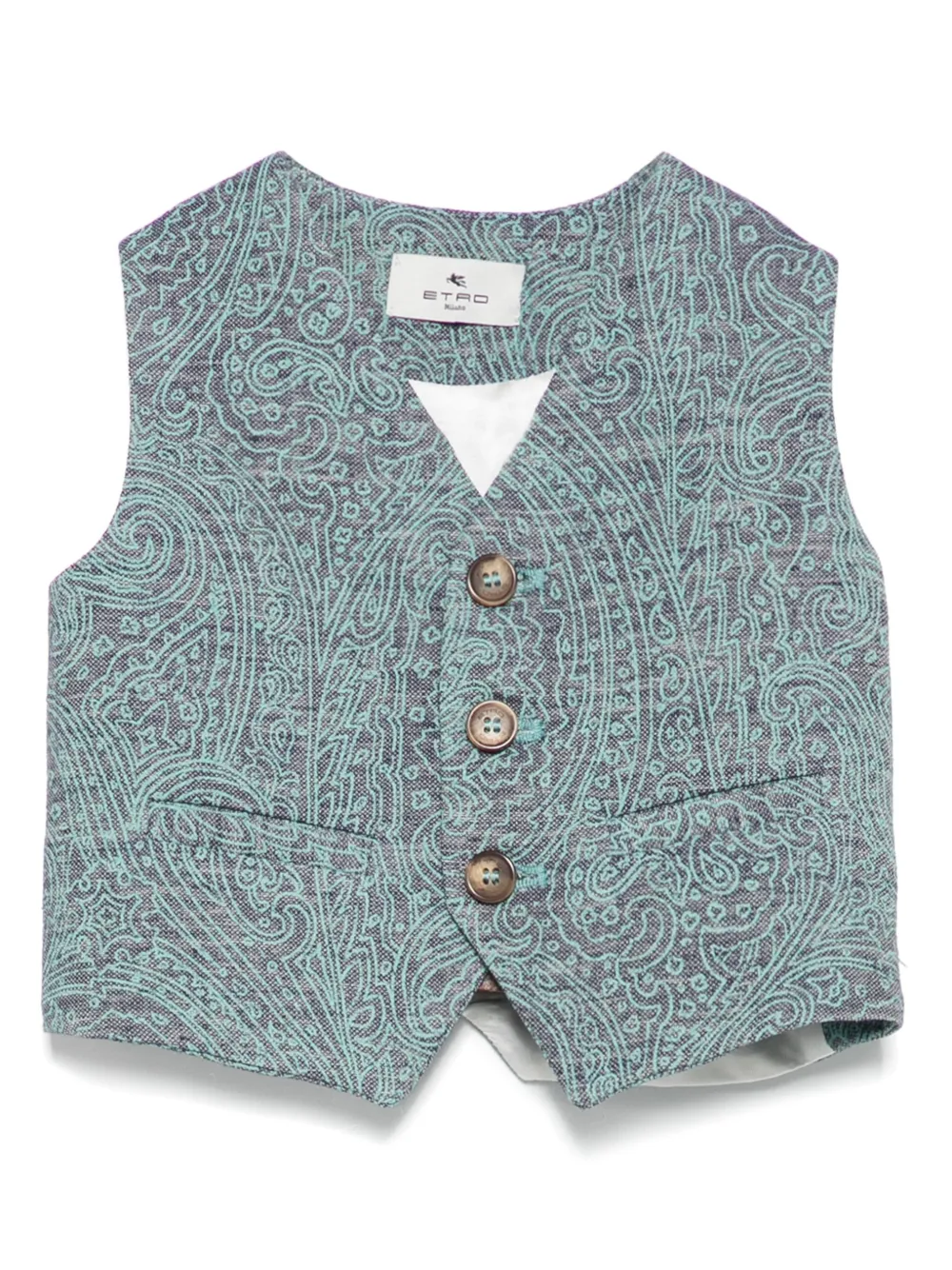

Жилет с принтом пейсли ETRO KIDS, синий