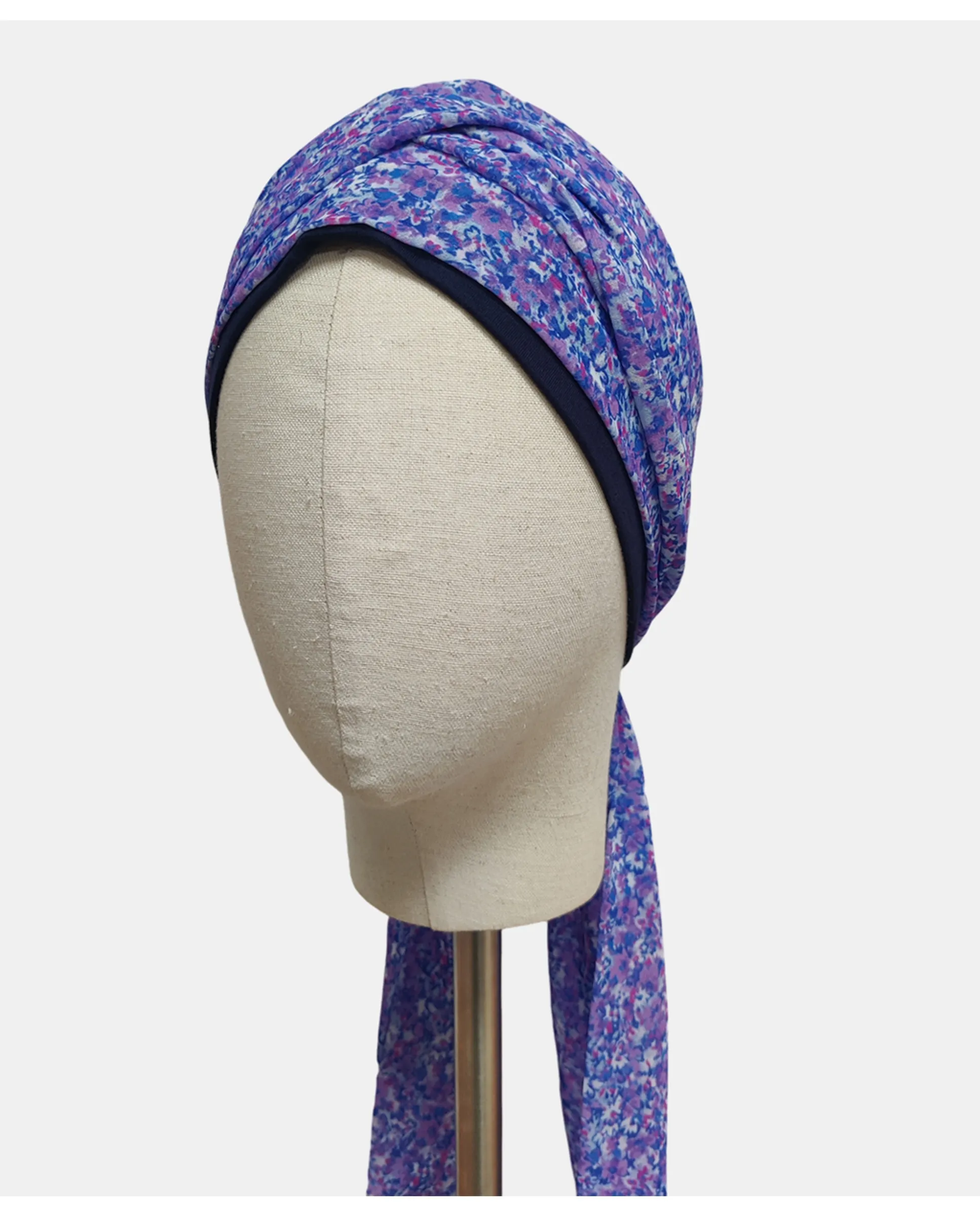 

Онкологический тюрбан с декоративными лопастями Belle Turban, темно-синий