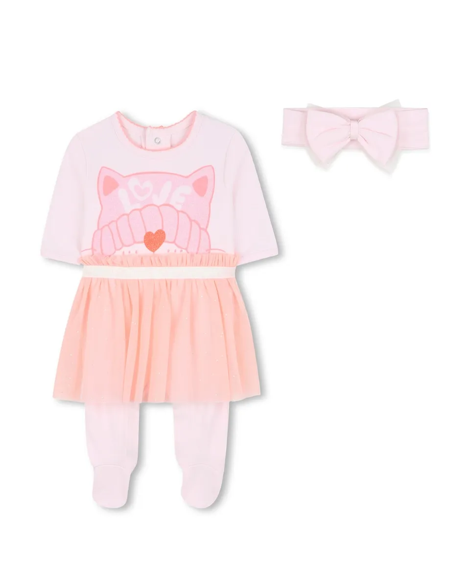 

Розовый хлопковый комплект для малыша Billieblush, светло-розовый