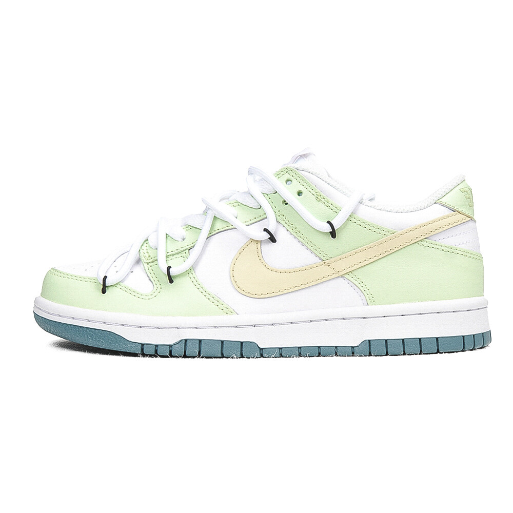 

Кроссовки Nike Dunk Skateboard Shoes Women's Low-Top White Cyan Yellow