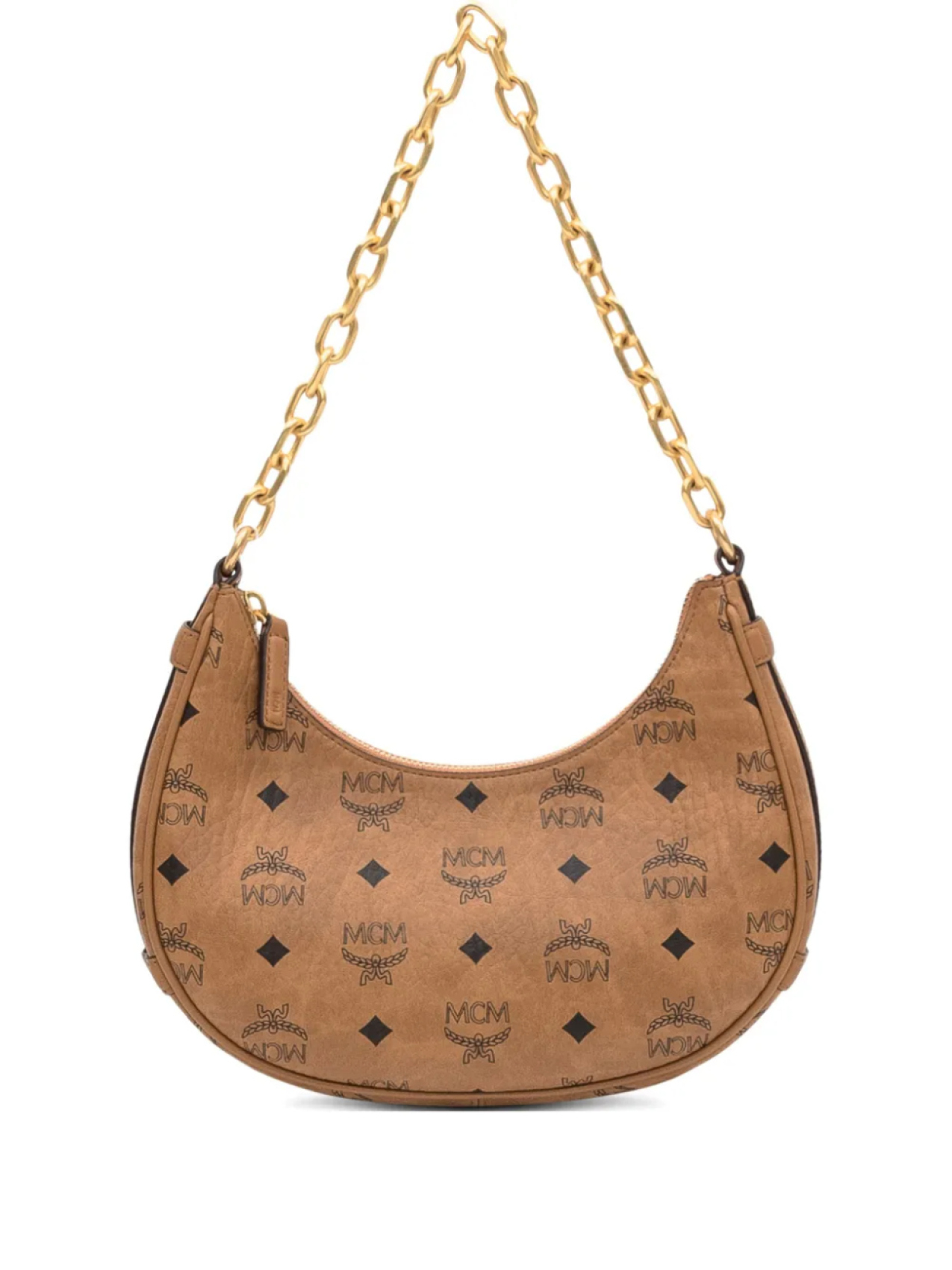 

Сумка-цепочка MCM small Aren с монограммой, коричневый