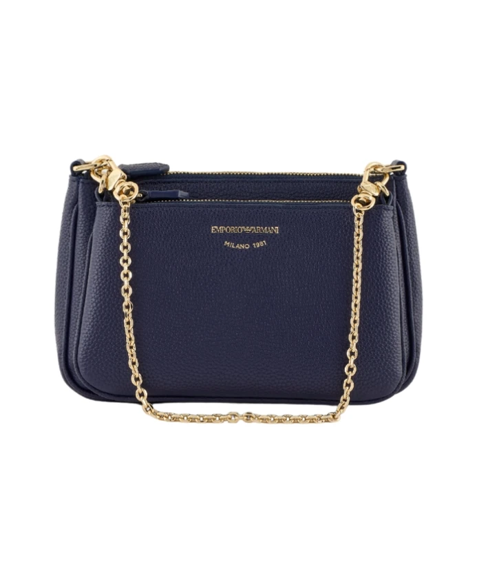 

Синяя мини-сумочка с плечевым ремнем Emporio Armani, синий
