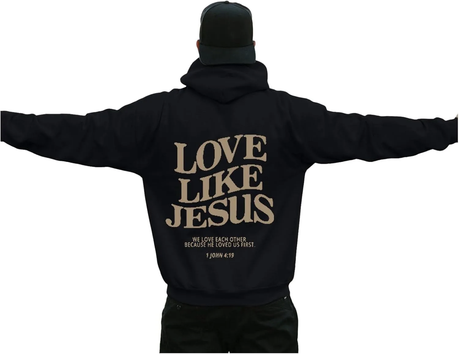 

Толстовка с капюшоном Love Like Jesus с графическим принтом