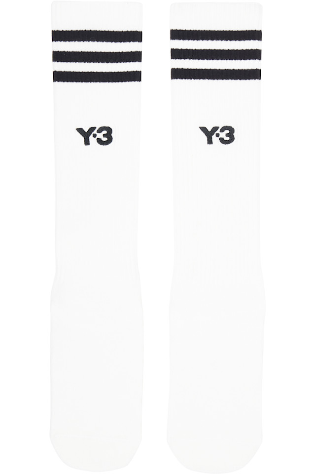 

Полосатые высокие носки Y-3, белый
