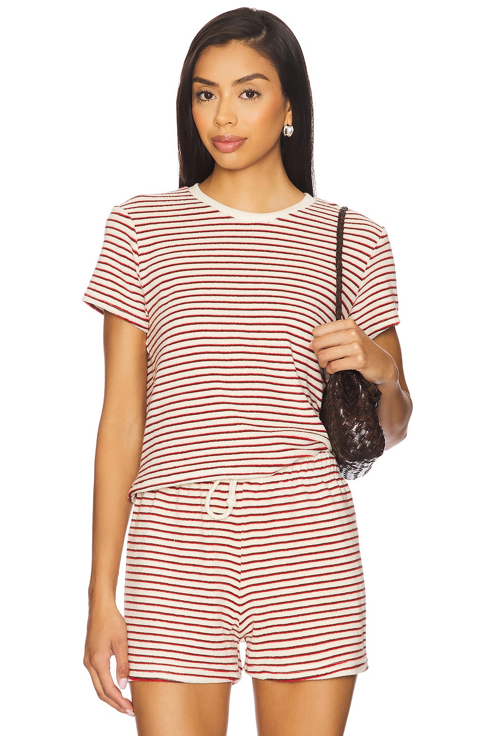 

Футболка в полоску из терри Perfectwhitetee, poppy & chocolate