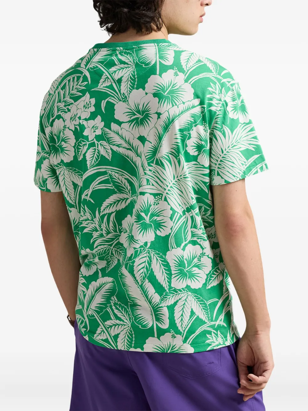 Футболка с цветочным принтом Polo Ralph Lauren, зеленый — фото 4