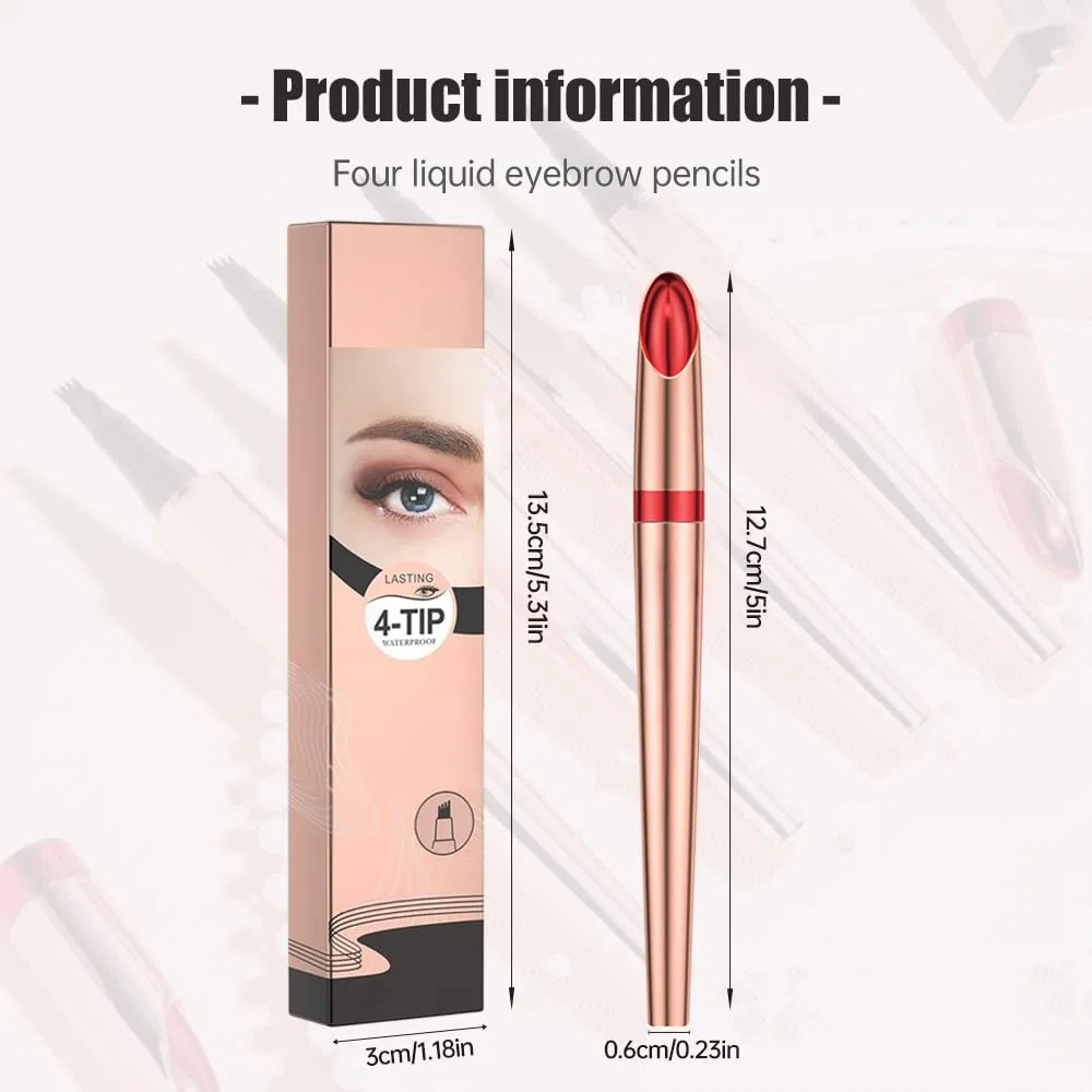 Водостойкий карандаш для бровей «Microblading Eyebrow Pencil 2025» с 4 зубцами (черный) Generisch, Black — фото 4