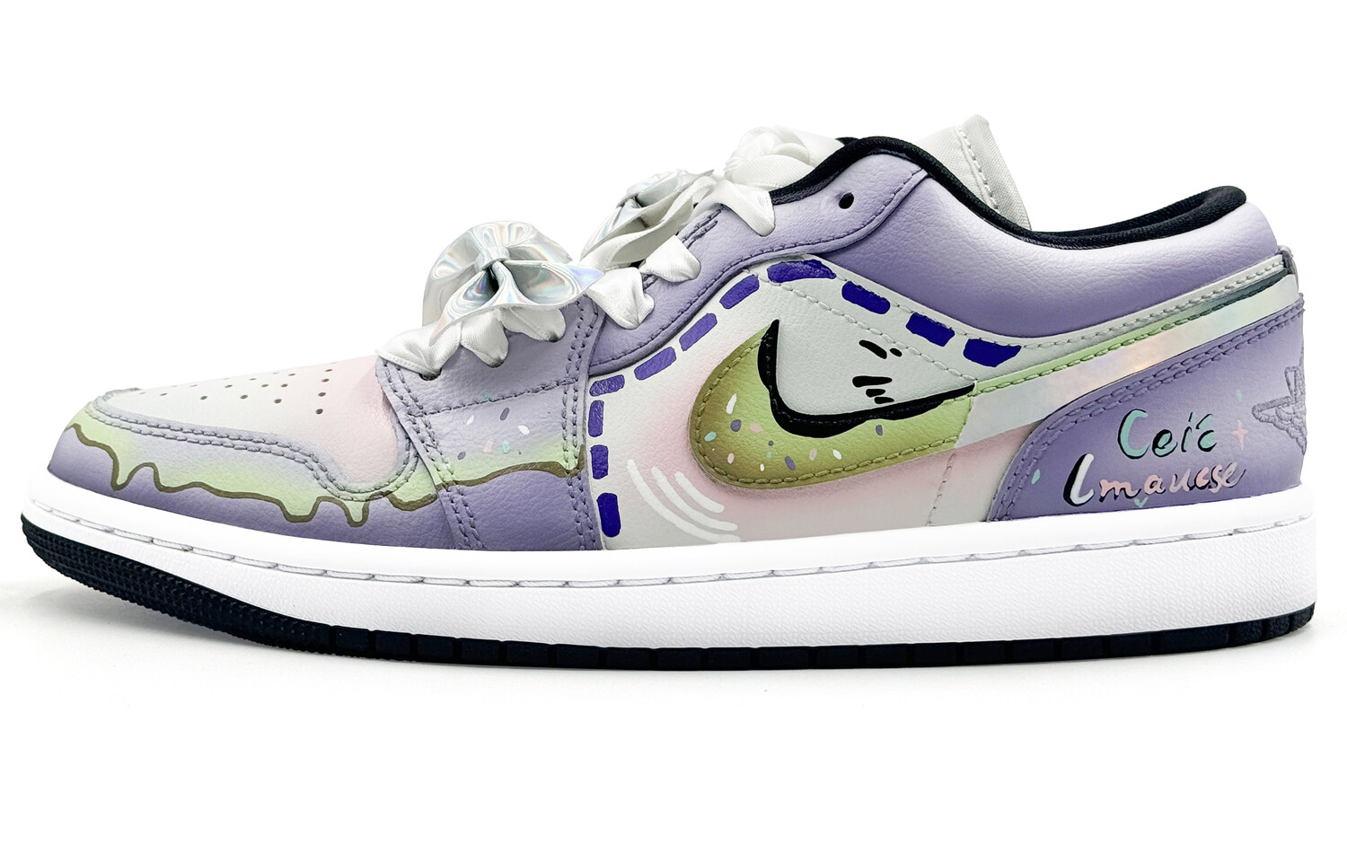

Кроссовки Air Jordan 1 Vintage Basketball Shoes Women's Low-top Purple, фиолетовый