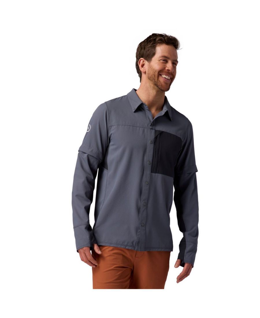 

Мужская тканая рубашка-трансформер Tahoe с застежкой на кнопках, функциональная рубашка с длинным рукавом Backcountry, Turbulence