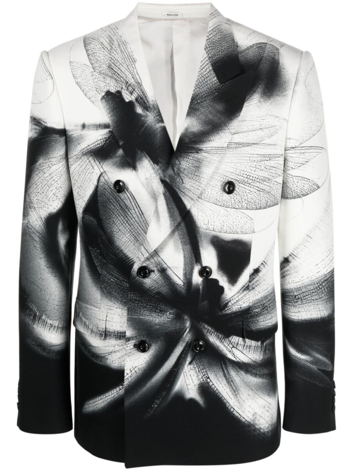 

Alexander McQueen двубортный пиджак Dragonfly Shadow, черный