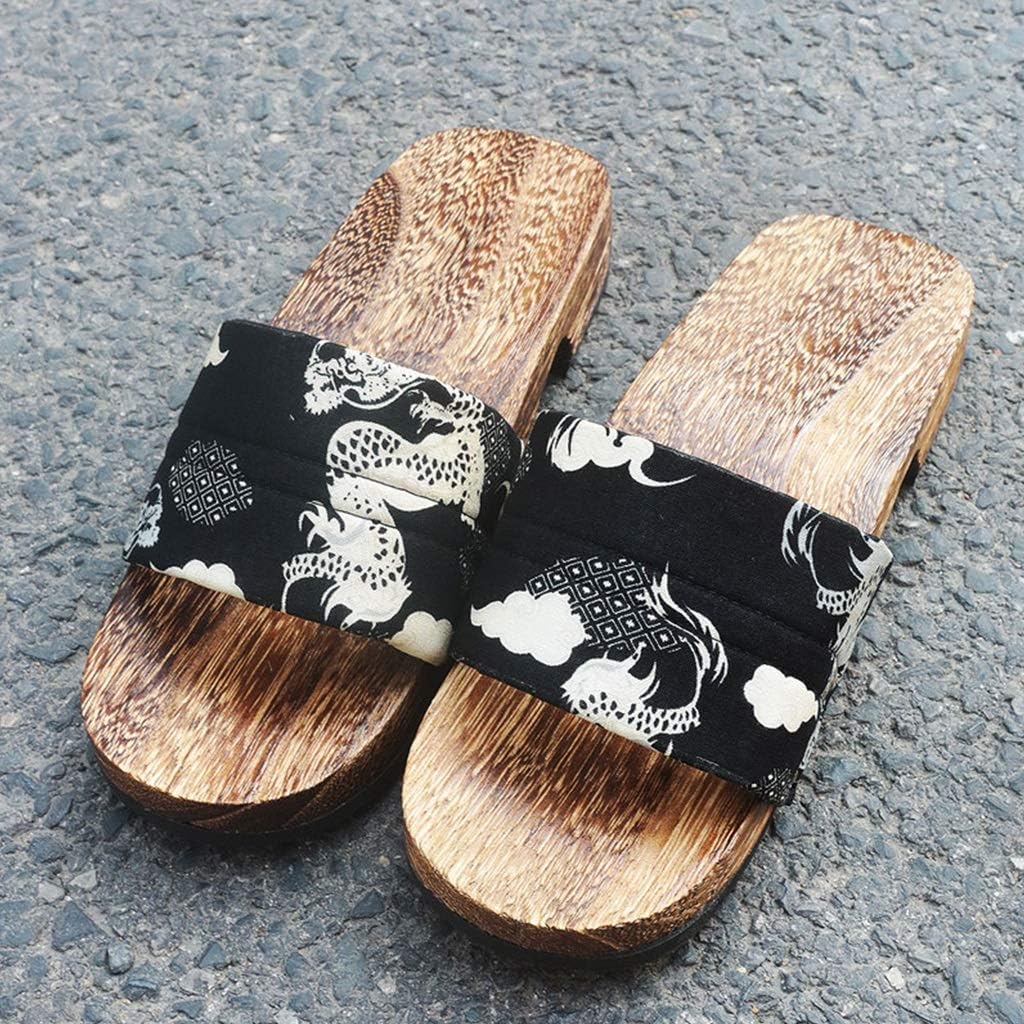 

Мужские тапочки YXCKG, шлепанцы, сандалии, традиционные японские сандалии гета, деревянные сабо, пляжные тапочки-шлепанцы с деревянной подошвой (цвет: B, размер: S), Small D