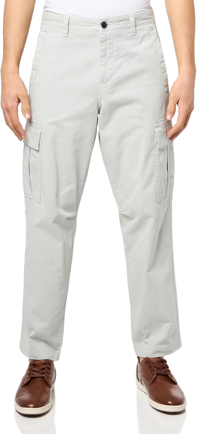 

Брюки BOSS мужские хлопковые с эластаном, 7 карманов, карго, Moonrock Grey