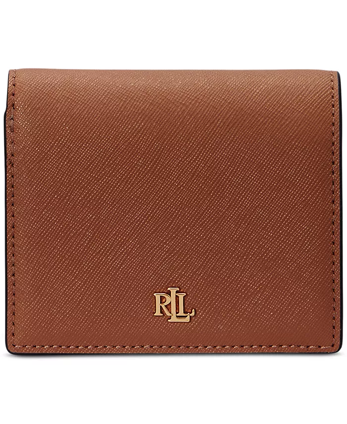 

Компактный кожаный кошелек Crosshatch Lauren Ralph Lauren, коричневый