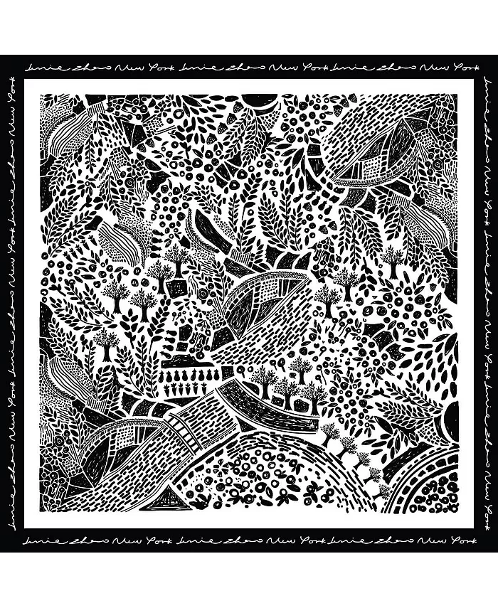 

Двусторонний шерстяной шелковый шарф Black Garden Jessie Zhao New York, черный