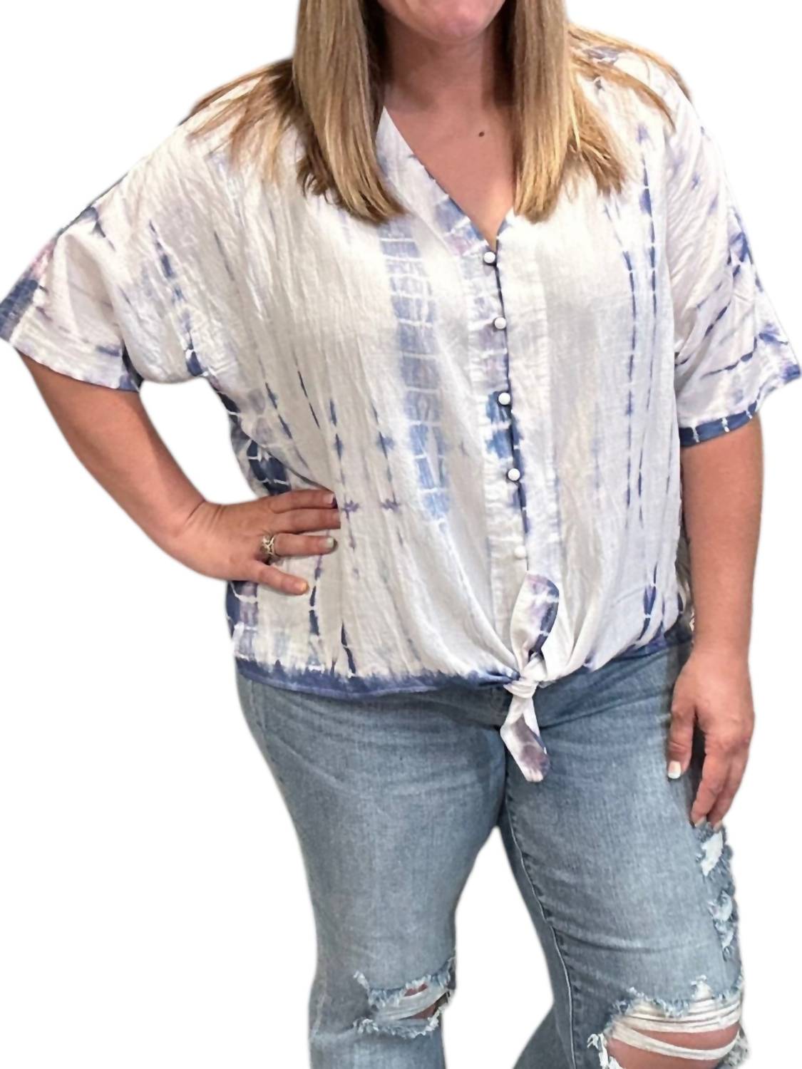 

Топ с пуговицами в стиле тай-дай, белый Sew In Love, белый