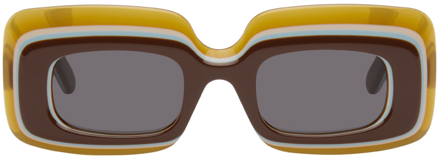

Коричневые солнцезащитные очки Paula's Ibiza Multilayer Rectangular LOEWE