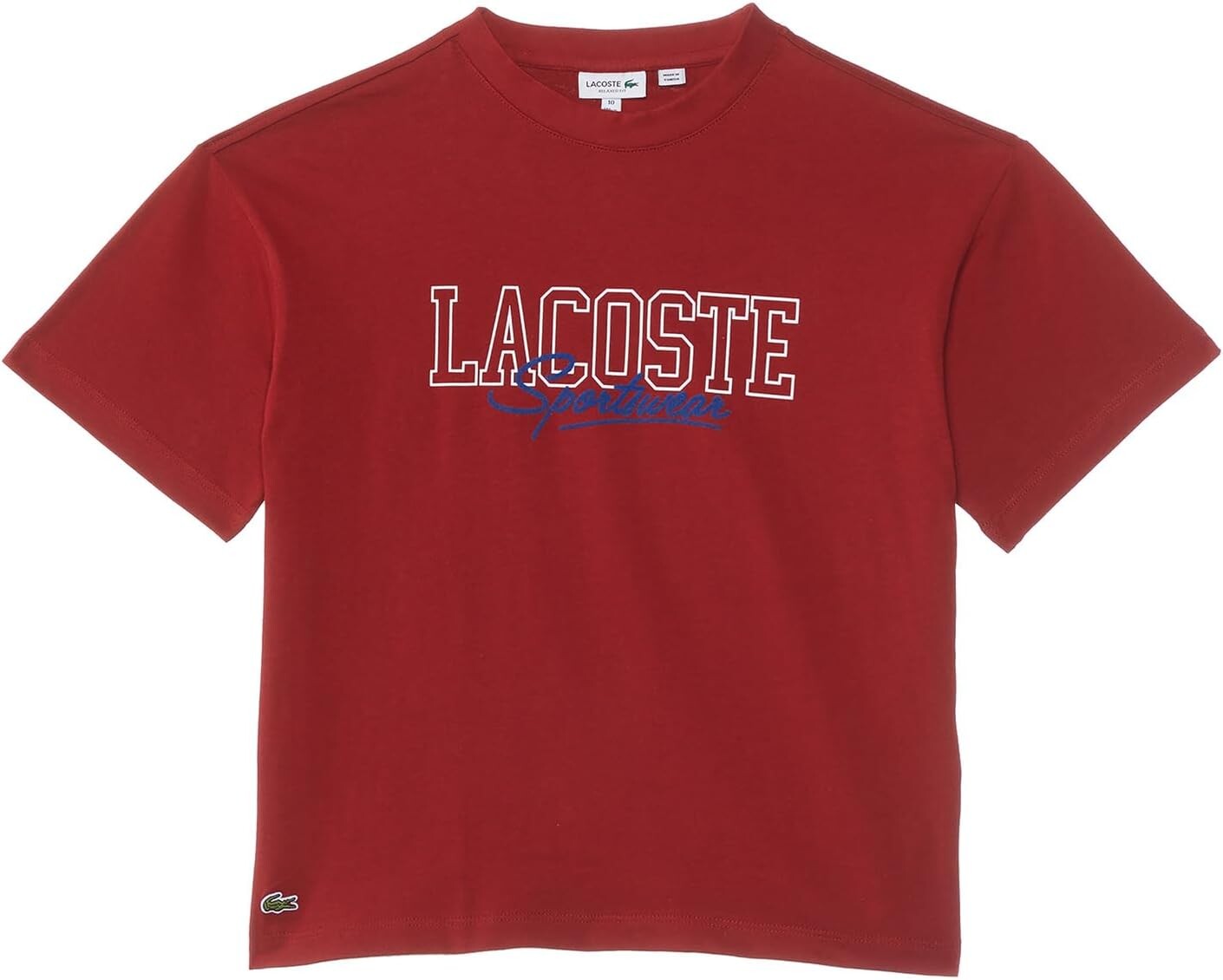 

Футболка Lacoste Short Sleeve Crew Neck Large Graphic Tee Shirt, цвет Ora