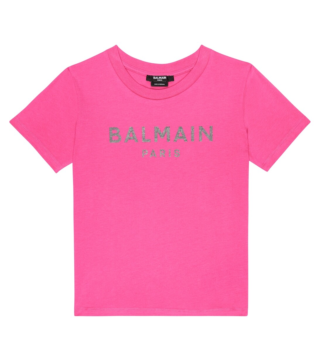 

Футболка из хлопкового джерси с логотипом Balmain, розовый