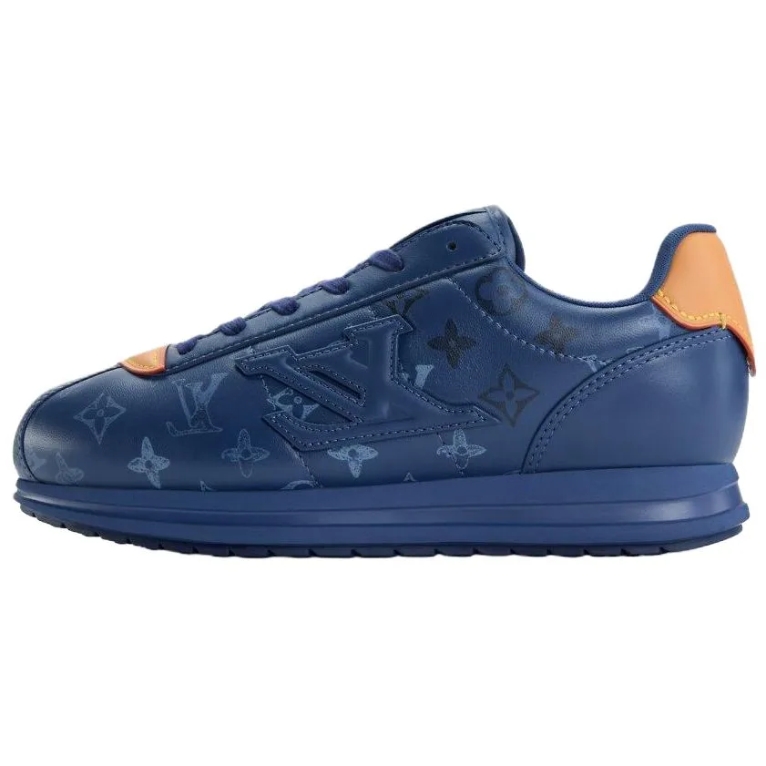 LOUIS VUITTON Кроссовки низкие мужские casual из мягкой коровьей кожи blue, коллаборация nigo