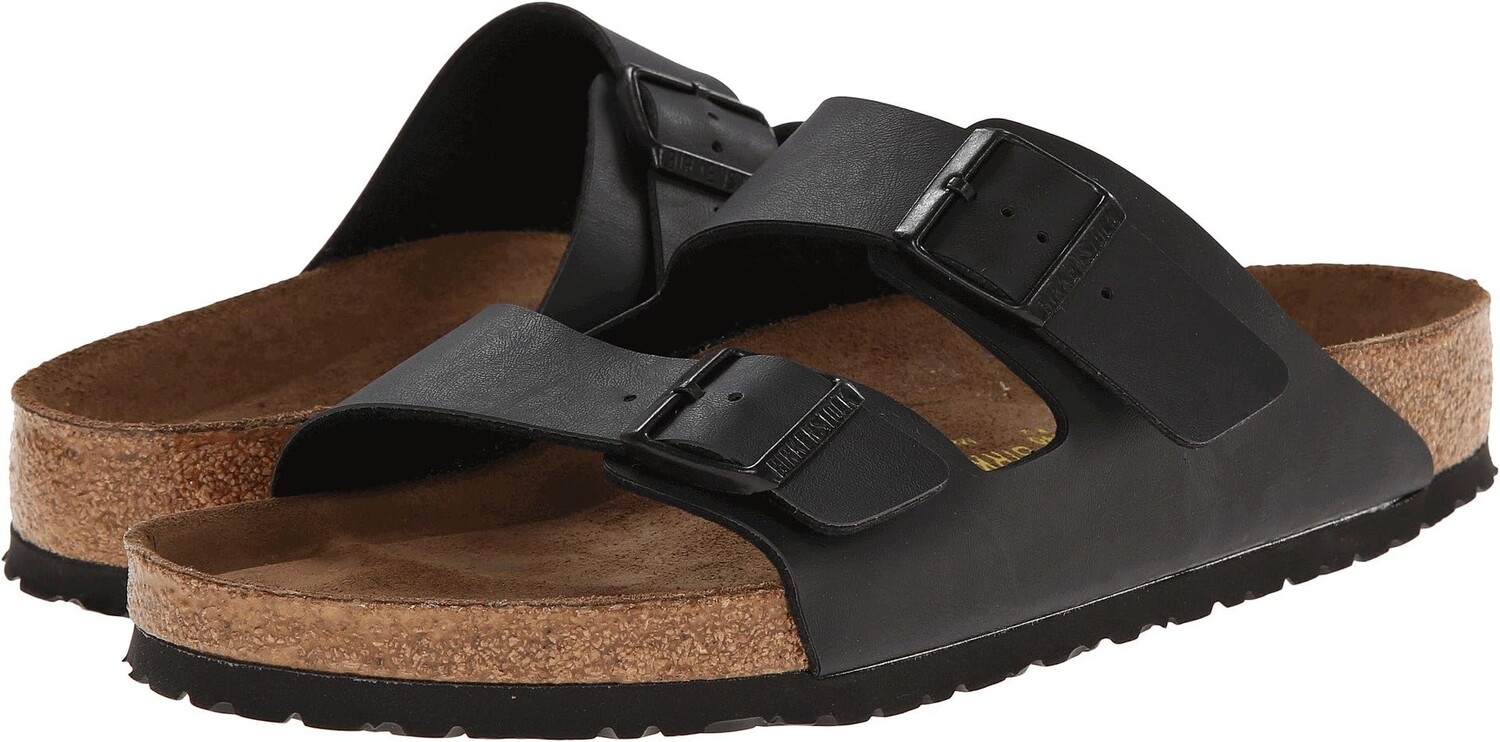 

Сандалии на плоской подошве Arizona Soft Footbed - Birko-Flor (Unisex) Birkenstock, цвет Black Birko-Flor
