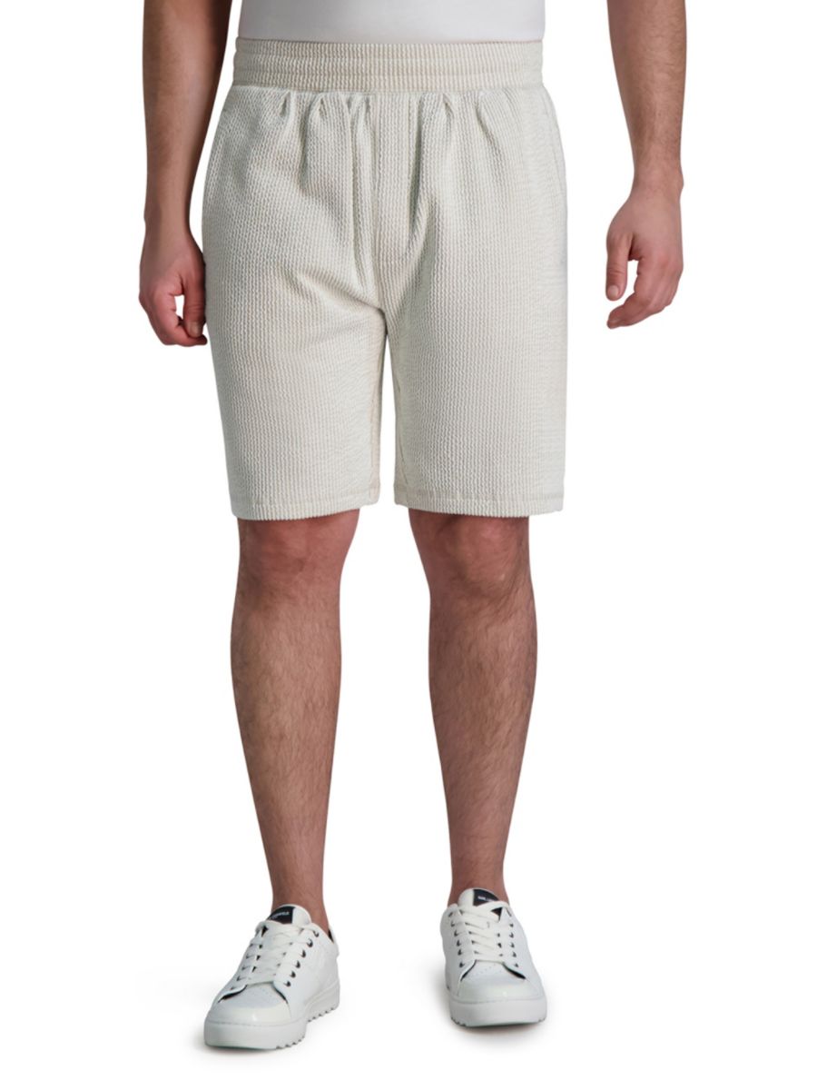 

Полосатые шорты из сирсакера Karl Lagerfeld Paris, цвет White Beige