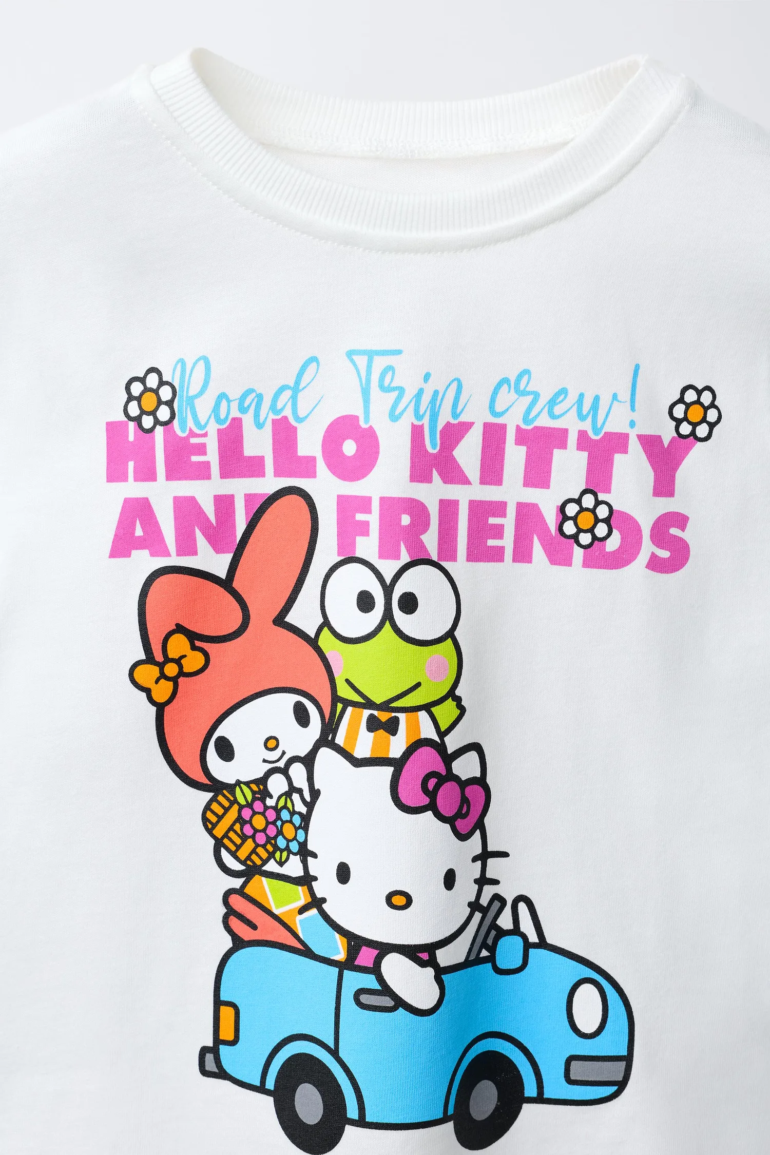 Футболка с изображением автомобиля hello kitty and friends sanrio Zara, белый — фото 3
