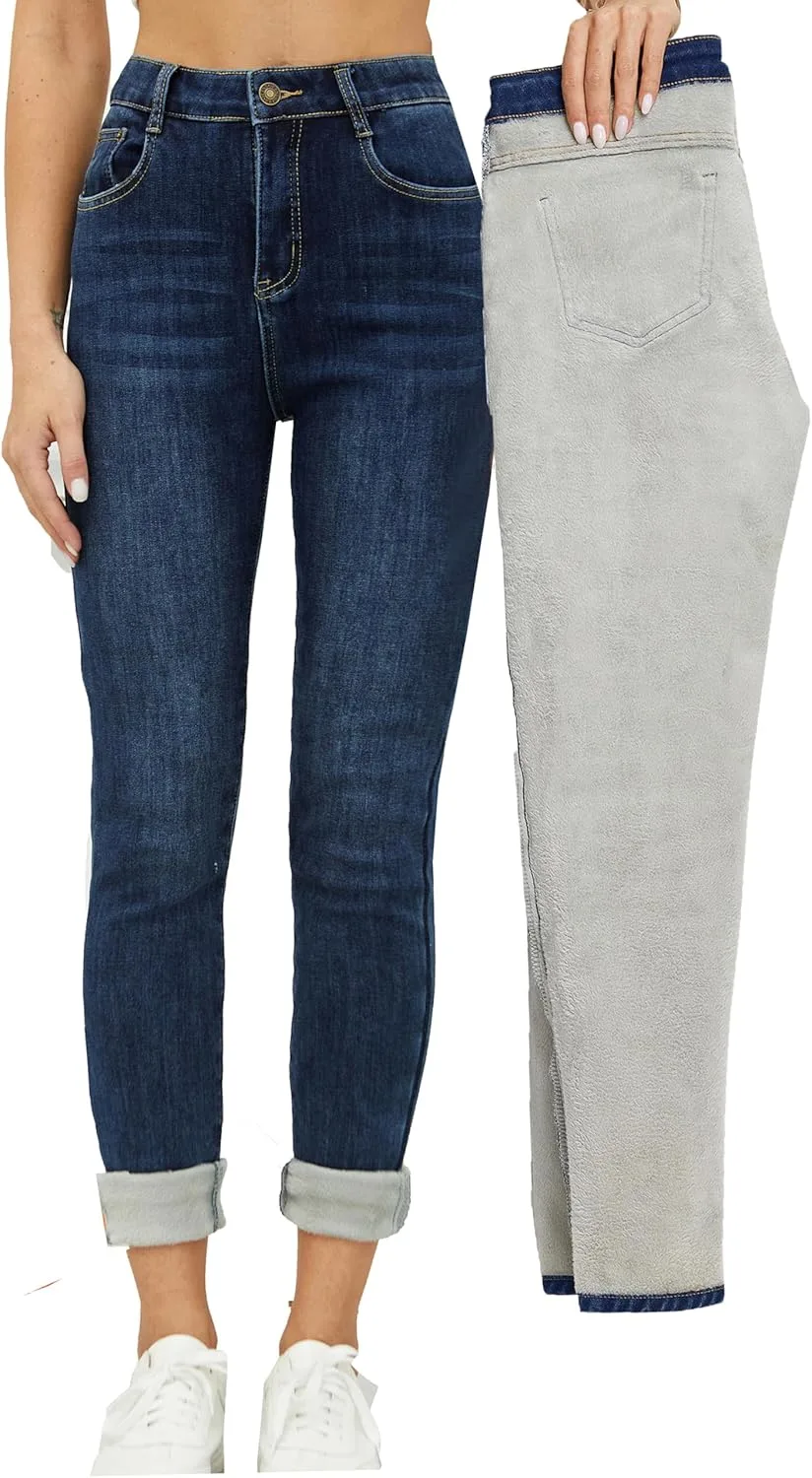 

Женские зимние джинсы Heipeiwa с флисовой подкладкой, утепленные, скинни