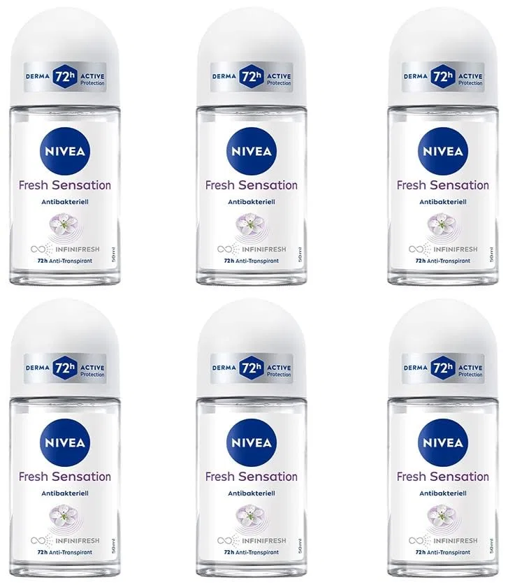 Набор из 6 роликовых дезодорантов-антиперспирантов «Fresh Sensation» от NIVEA, 50 мл Nivea
