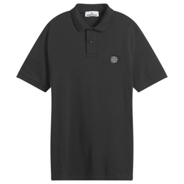 

Поло с нашивкой и логотипом Stone Island, черный