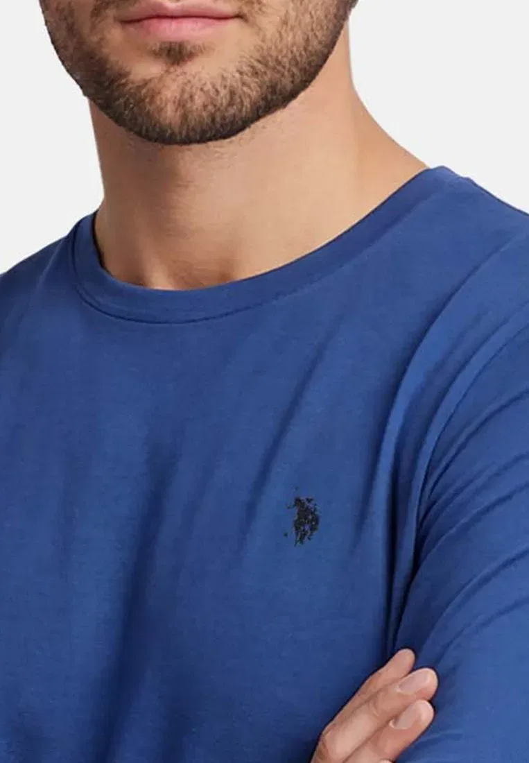 Лонгслив, хлопковый U.S. Polo Assn., синий — фото 4