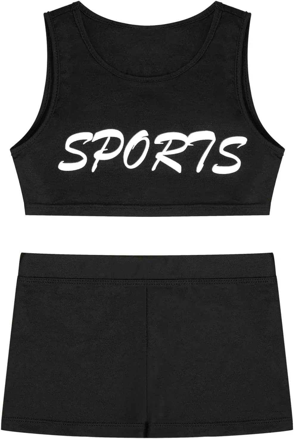 Детский спортивный комплект Crop Top и шорты Moily, белый — фото 3