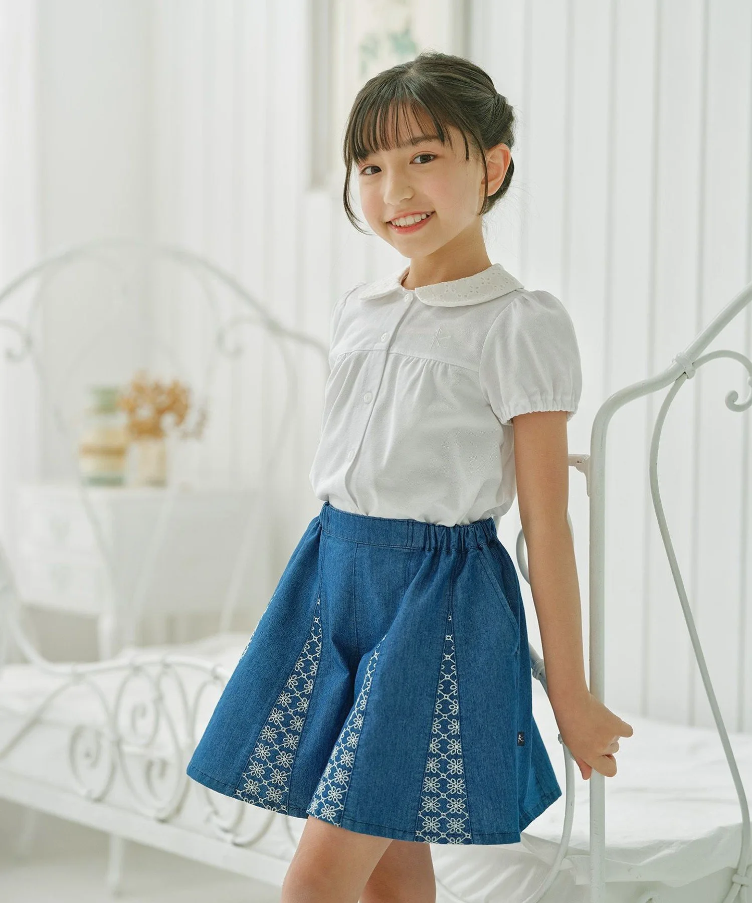 [150-160 см] Кружевная блузка Kids Suite, Off-white [002] — фото 2