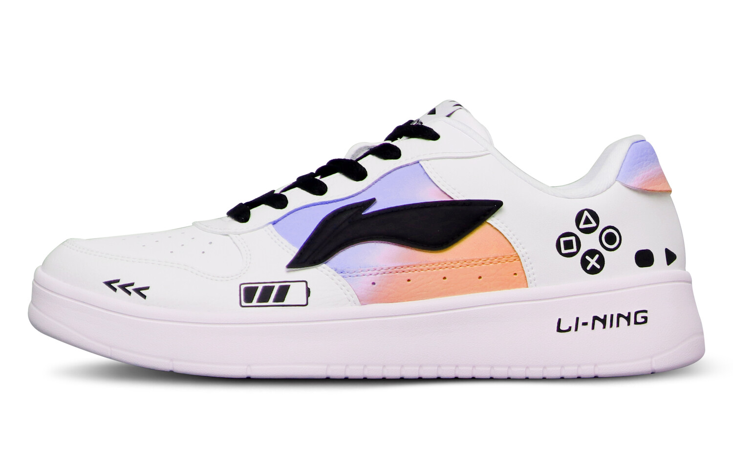 

Кроссовки LINING Sports Life Collection Skateboarding Shoes Men Low-top White Purple Orange, белый