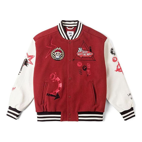 

Куртка x the monsters baseball jacket 'white red' Vans, белый