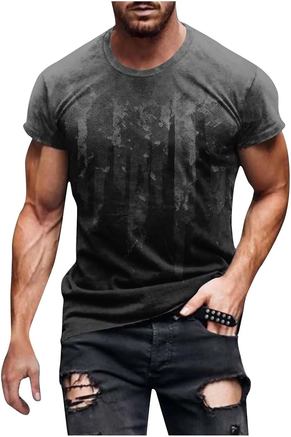 

Футболка Muscularfit с принтом для тренировок, Big and Tall, casual