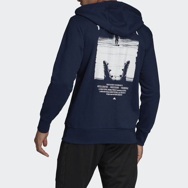 Куртка pred poster hdy soccer/football hooded jacket navy blue Adidas, синий — фото 2