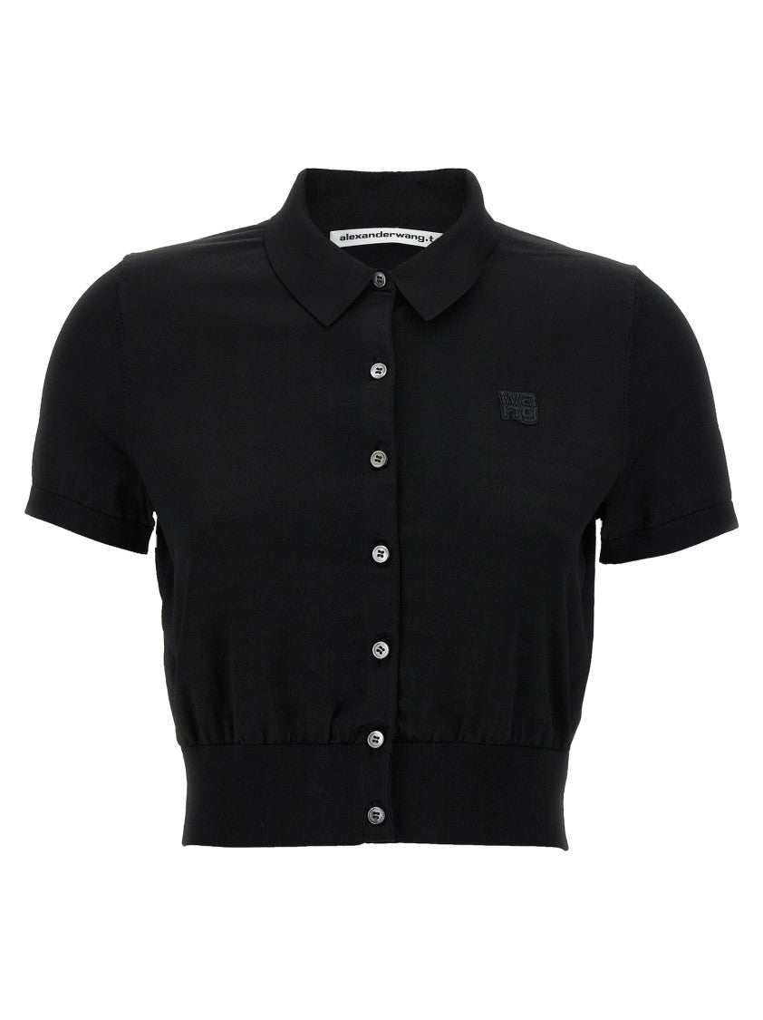

Поло с логотипом на заплатке T By Alexander Wang, черный