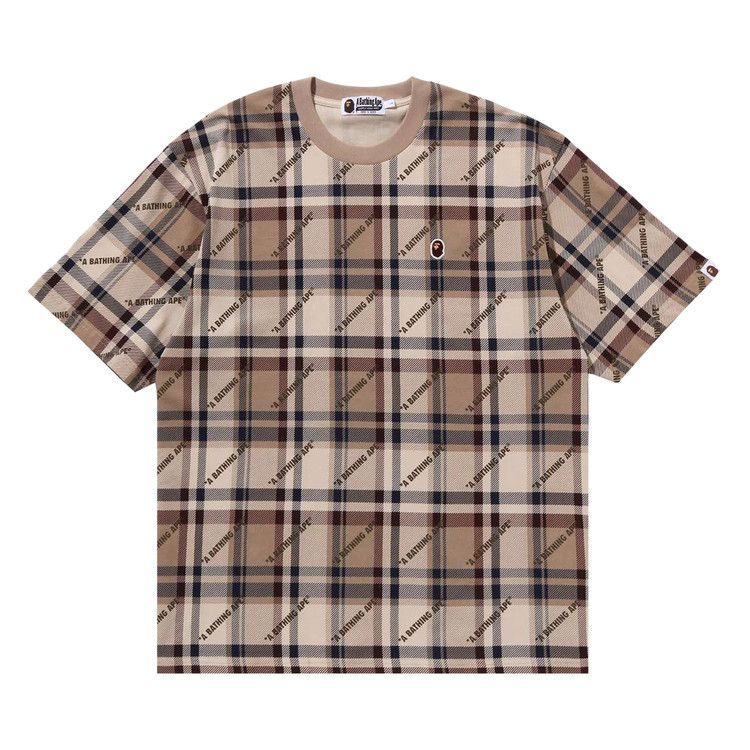 

Футболка BAPE A Bathing Ape Logo Check Pattern Tee, Beige