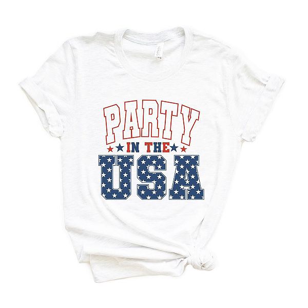 

Футболка с принтом Retro party in the usa stars Simply Sage Market, White