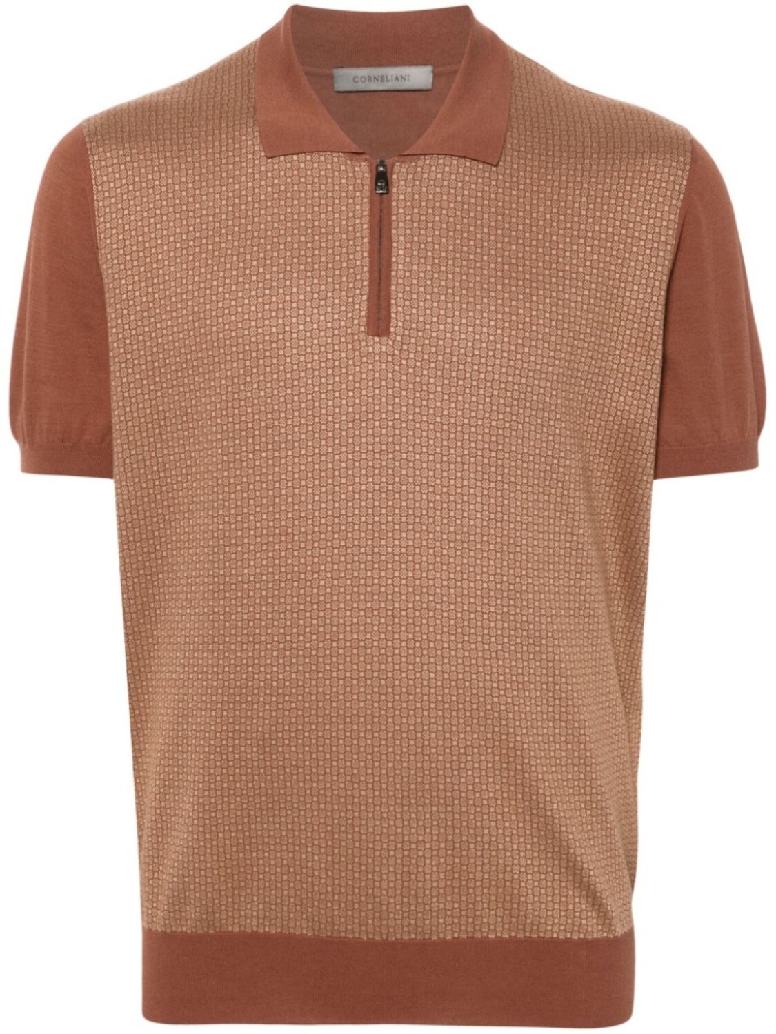 

Corneliani рубашка поло вязки интарсия с узором, коричневый