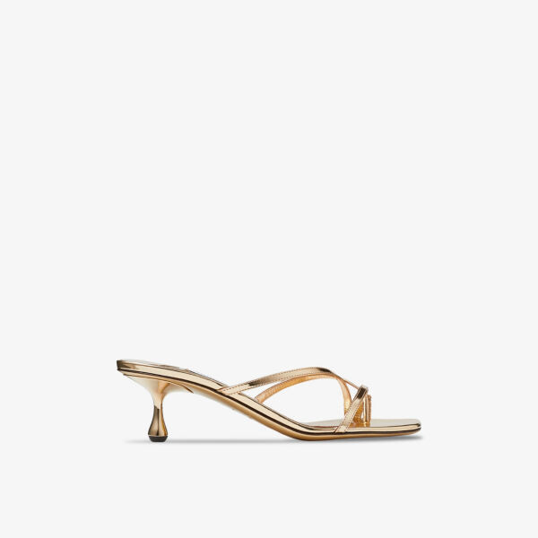 Кожаные мюли Etana 50 на каблуке Jimmy Choo, золотой
