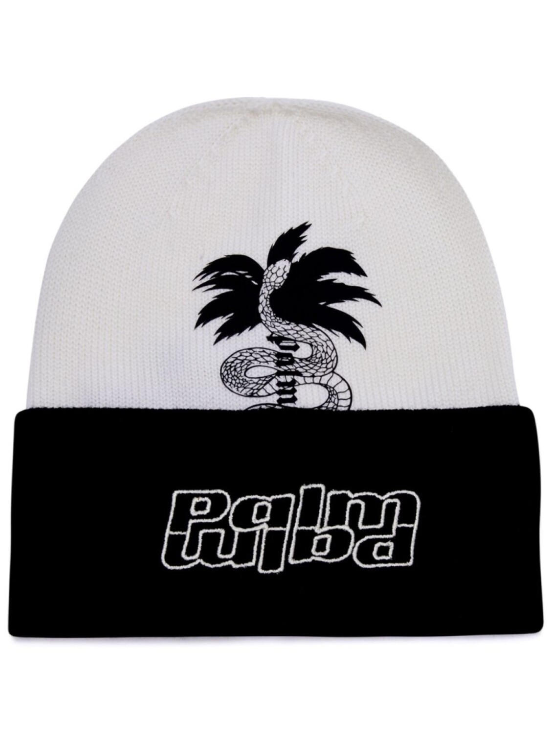 

Palm Angels шапка бини со змеиным принтом, черный