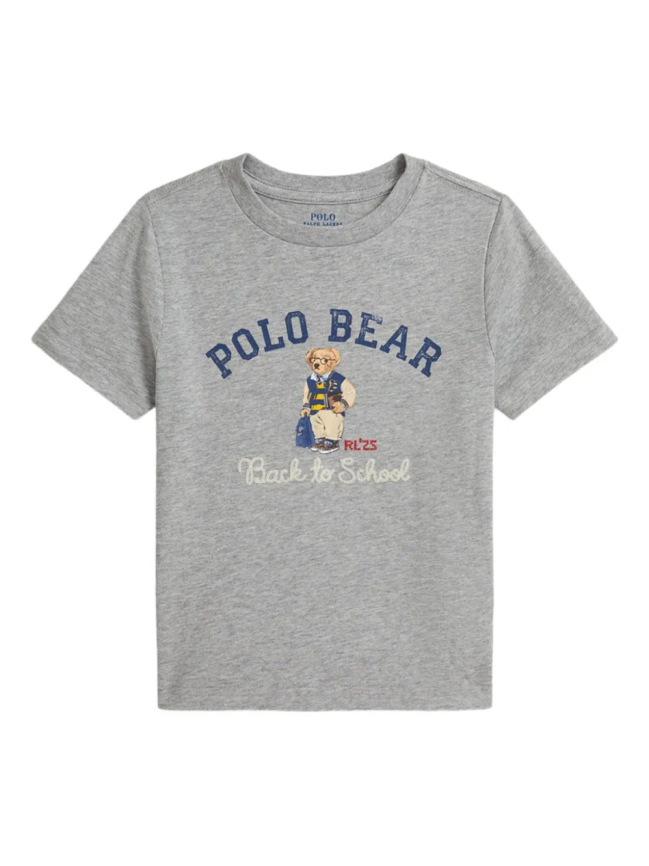 

Футболка с круглым вырезом и принтом медведя POLO RALPH LAUREN KIDS, серый