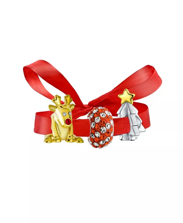 

Рождественский браслет с подвеской в виде ёлки, леденца, оленя, позолоченного 14-каратным серебром Bling Jewelry, multi-color