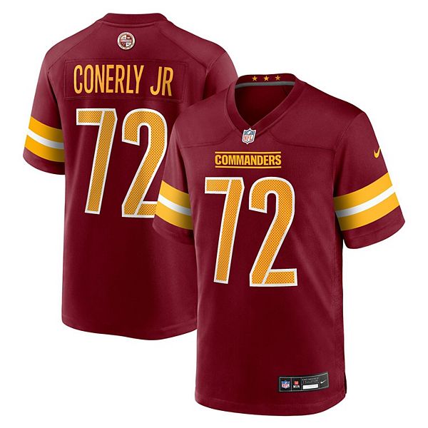 

Мужская игровая футболка josh conerly jr burgundy washington commanders 2025 nfl draft first round pick Nike